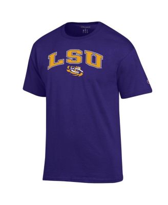 Мужская футболка с логотипом Champion's Purple LSU Tigers Arch Поверх футболки с логотипом Champion
