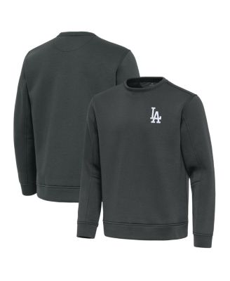 Antigua - Men's Pewter Los Angeles Dodgers Relevant Lightweight Pullover Sweatshirt