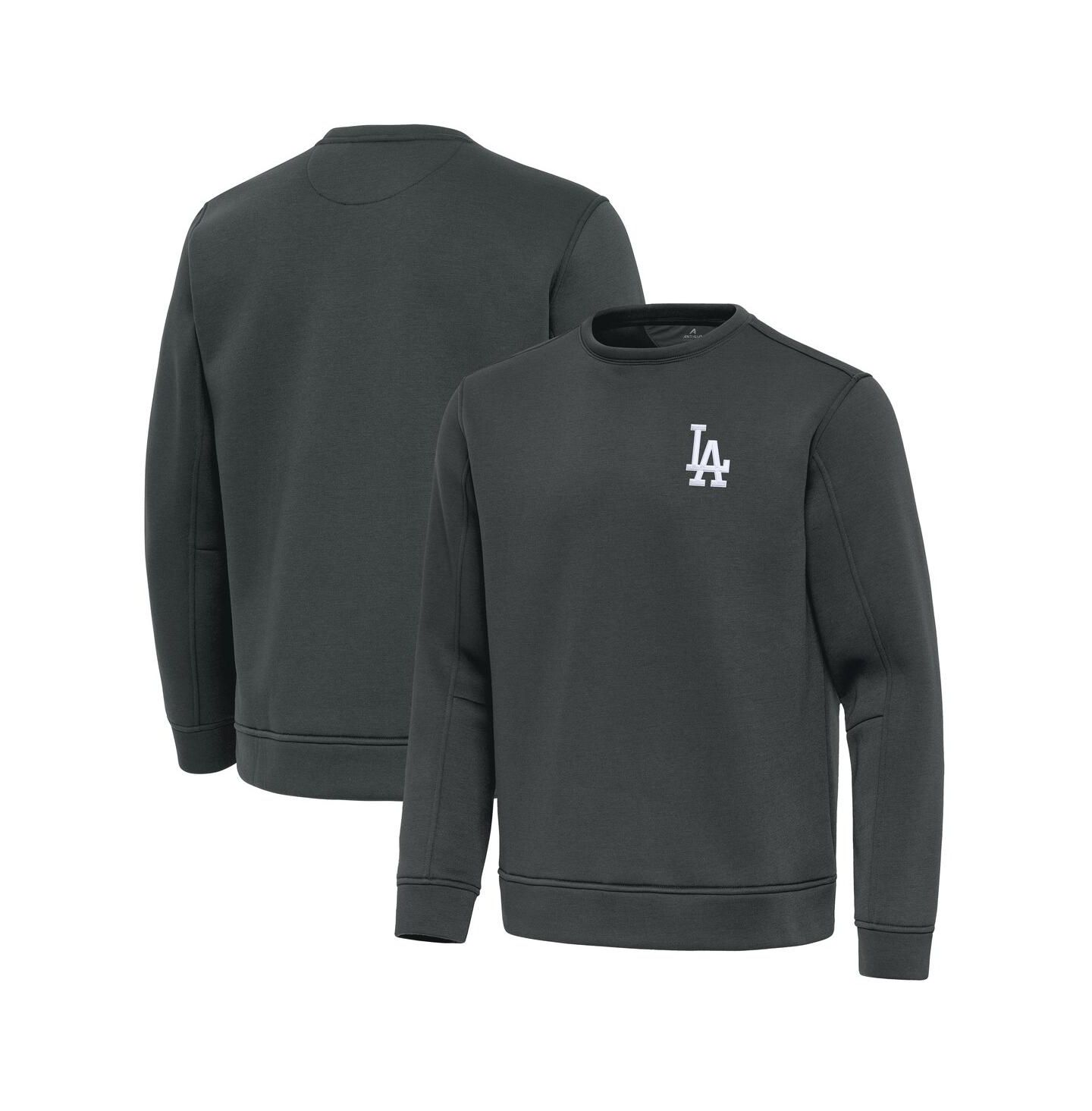 Мужская толстовка Antigua Pewter Los Angeles Dodgers Relevant Lightweight Pullover — фото 1
