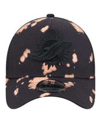 Men's Black Miami Dolphins Bleached 9FORTY A-Frame Adjustable Hat
