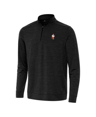 Мужская толстовка Antigua Heather Black Clemson Tigers Golfer с яркой застежкой на четверть молнии от Antigua