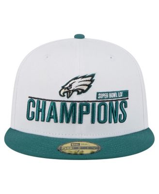 Мужская приталенная шляпа New Era белого/темно-зеленого цвета Philadelphia Eagles Super Bowl LIX Champions 59 размера 