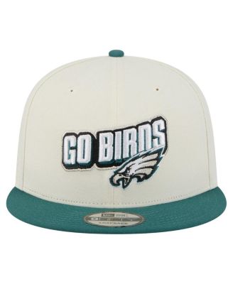 Мужская бейсболка New Era кремового/темно-зеленого цвета Philadelphia Eagles Super Bowl LIX Champions с нашивкой сбоку, двухцветная бейсболка-бейсболка длиной 9 футов 5 дюймов