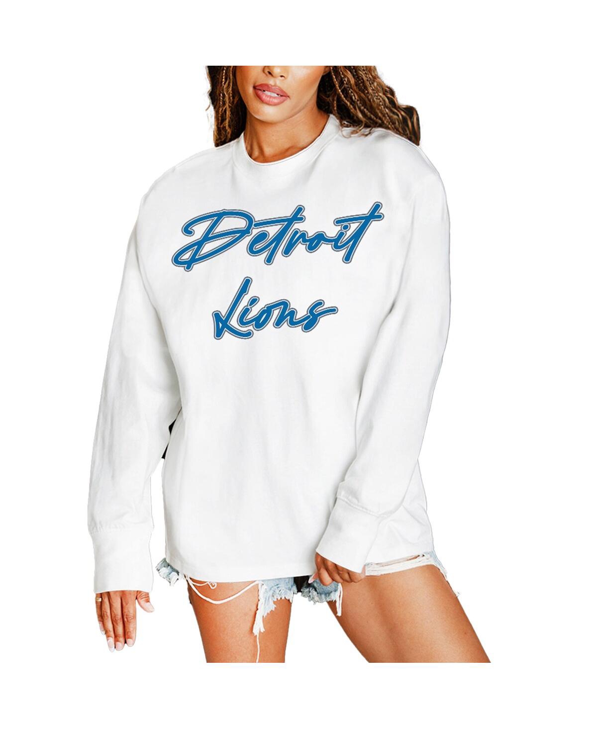 Gameday Couture Women's White Detroit Lions Classic Comeback Oversized Long Sleeve T-Shirt - White