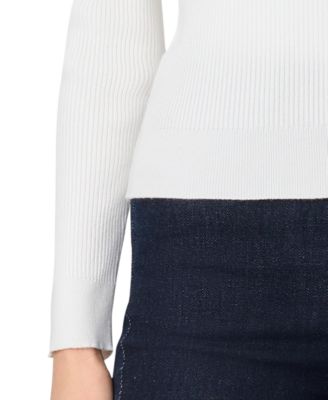 Women's Mock-Neck Rib-Knit Sweater 