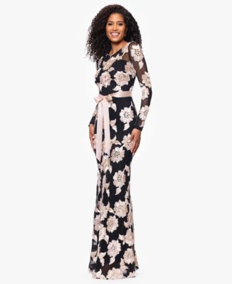 Petite Jacquard Printed Long Sheath Dress