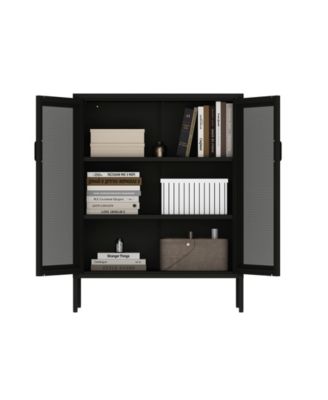 Amelia 31.5" Modern 3-Shelf Accent Cabinet