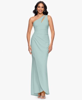 Betsy & Adam - Petite One-Shoulder Ruched Gown