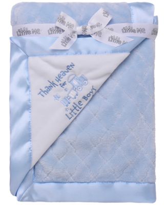 Little Me - Baby Boys Thank Heaven for Little Boys Blanket with Satin