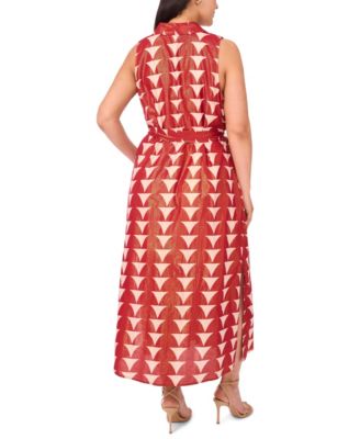 Plus Size Collared Sleeveless Maxi Dress