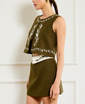 Women's Brea Embroidered Foldover Mini Skirt