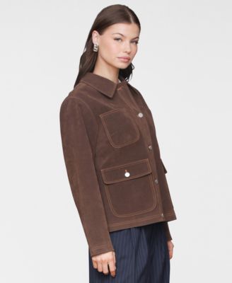 Women's Wing-Collar Faux-Suede Jacket