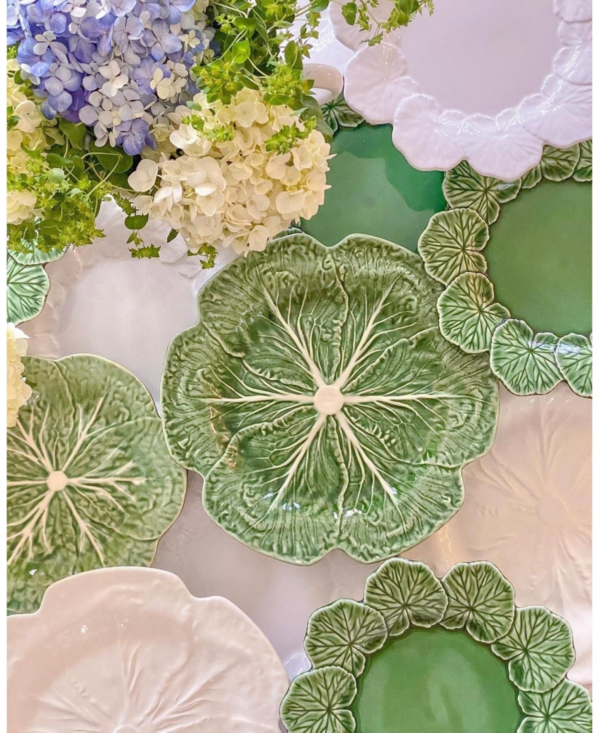 Bordallo Pinheiro Cabbage Salad Plates, Set Of 4 In Green