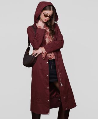 Women's Hooded Canvas Maxi Coat