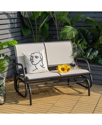 Patio Swing Glider Bench Loveseat Rocking Chair Backyard Poolside