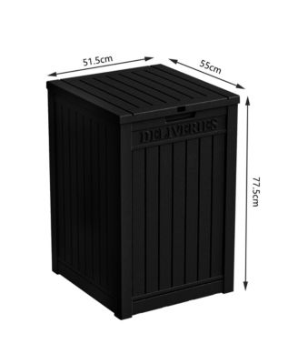 31 Gallon Resin Outdoor Patio Storage Deck Garden Storage Box with Side Handles