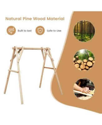 Heavy Duty Wooden Porch Swing Frame with Reinforced Bars