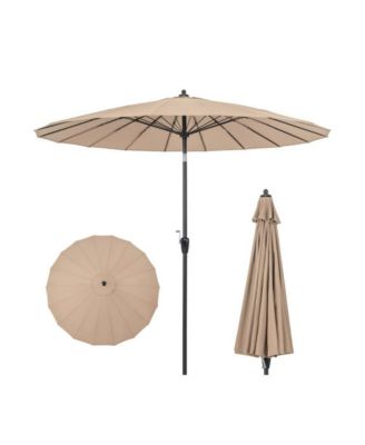 9 Feet Round Patio Umbrella with 18 Fiberglass Ribs