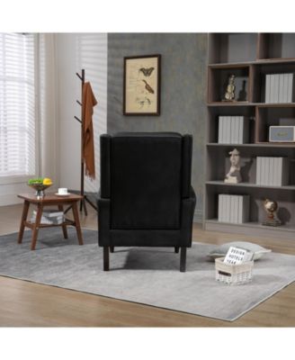 Pu Wood Frame Armchair, Modern Accent Chair Lounge Chair For Living Room