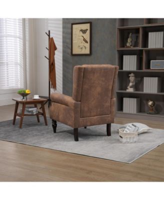 Pu Wood Frame Armchair, Modern Accent Chair Lounge Chair For Living Room