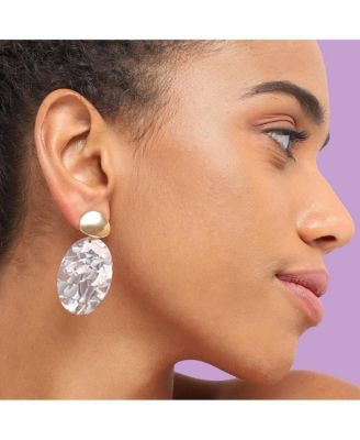 Women's Red Marble Drop Earrings