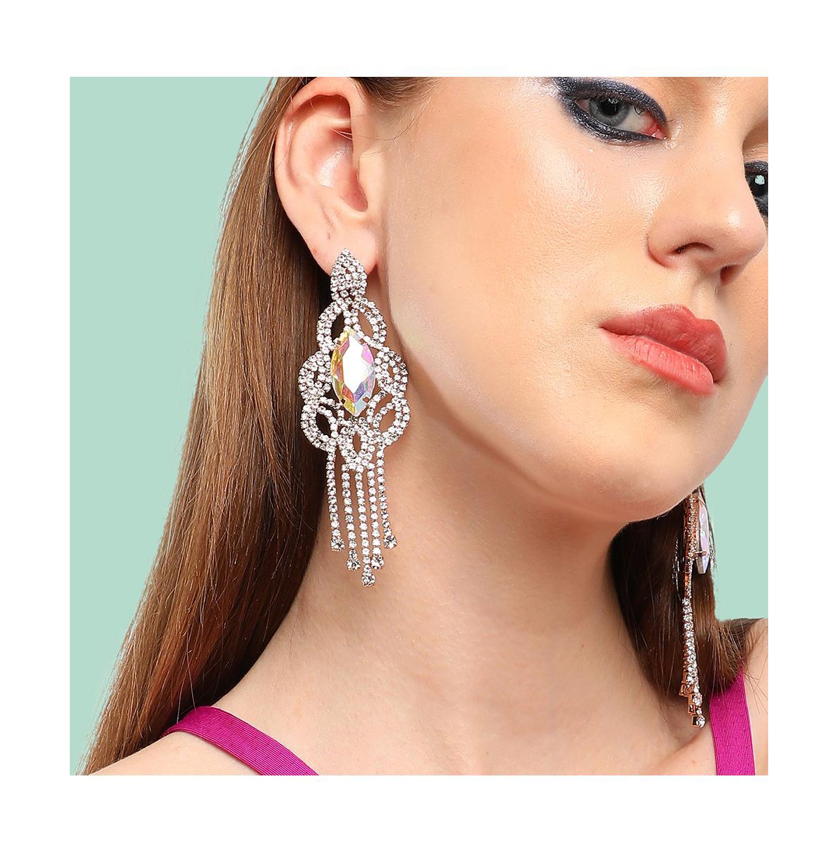 Sohi Women's Bling Drop Earrings In Gold