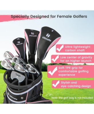 Women's 9 Pieces Complete Golf Club Set w/ 460cc Alloy Driver & Head Covers