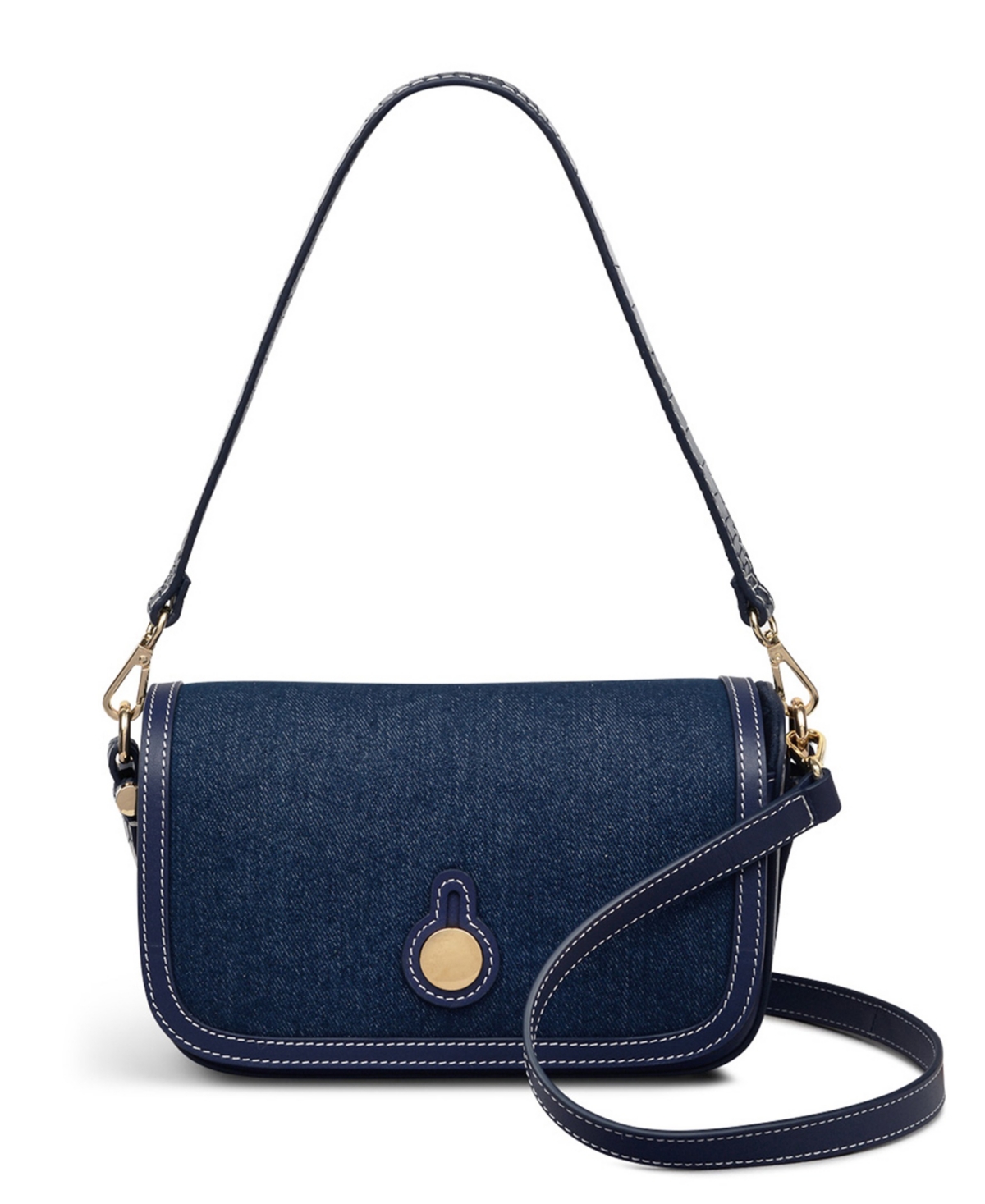 Bathurst Mews Denim Flap Over Crossbody Bag - Evenfall