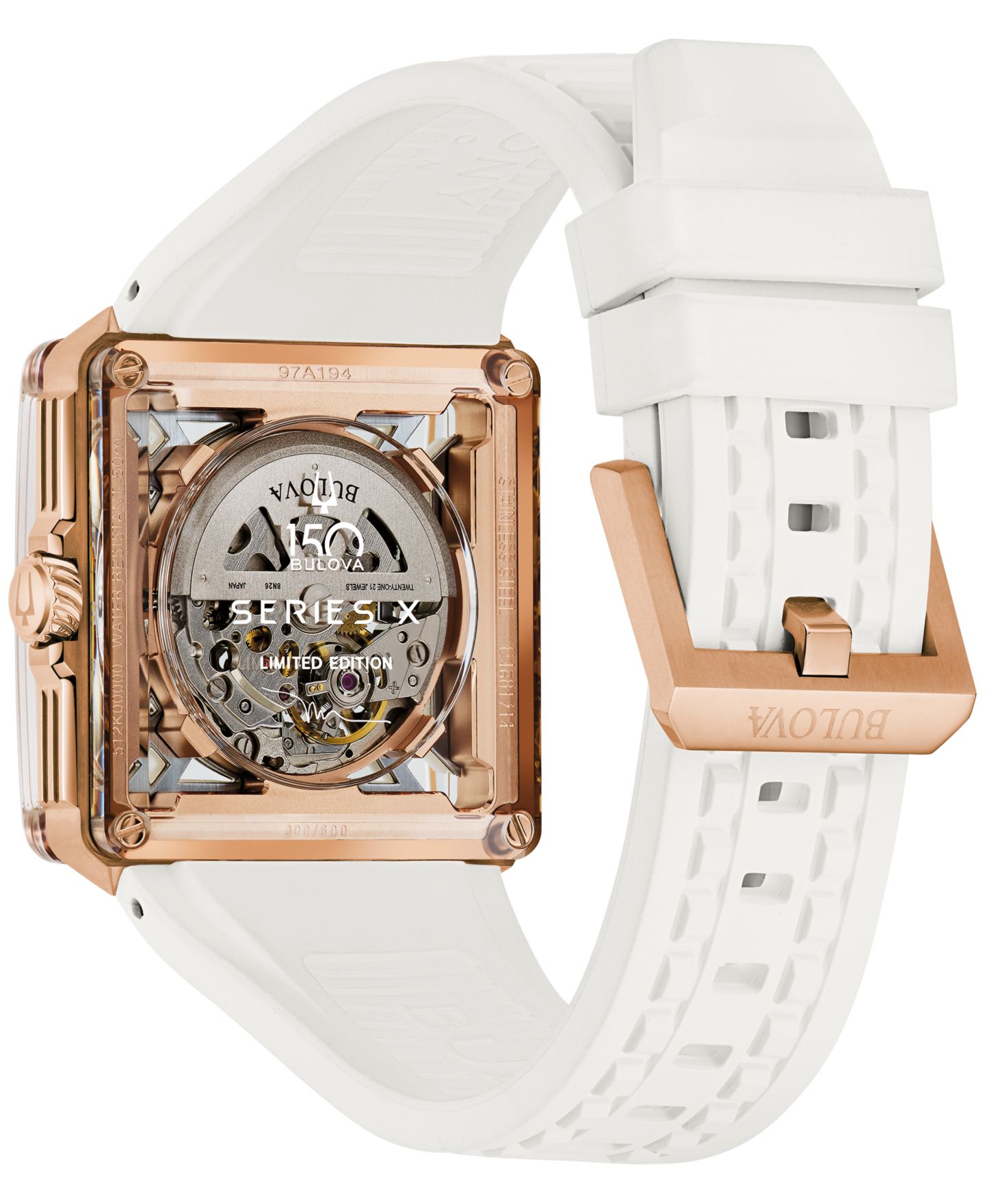 Мужские часы Bulova Limited Edition 150th Anniversary Marc Anthony Series X SE Automatic White Hnbr Rubber Strap Watch 39mm — фото 2