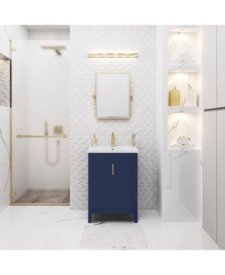 Elise 24.5 in. W x 18 In. D Bath Vanity in Monarch Blue with Ceramics Vanity Top in White with White Basin