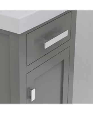 Mia 18 in. W Bath Vanity in Cashmere Grey Finish with Ceramics Integrated Vanity Top with White Basin