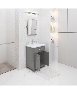 Myra 24&amp;#x22; Wood Bath Vanity with Integrated Ceramic Vanity Top and Sink