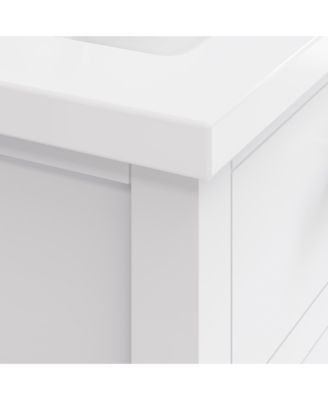 Myra Collection 24 in. Bathroom Vanity in Pure White with Ceramics Vanity Top in White - Vanity Only