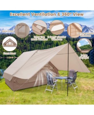 4-6 People Inflatable Camping Tent with Porch and Carrying Bag