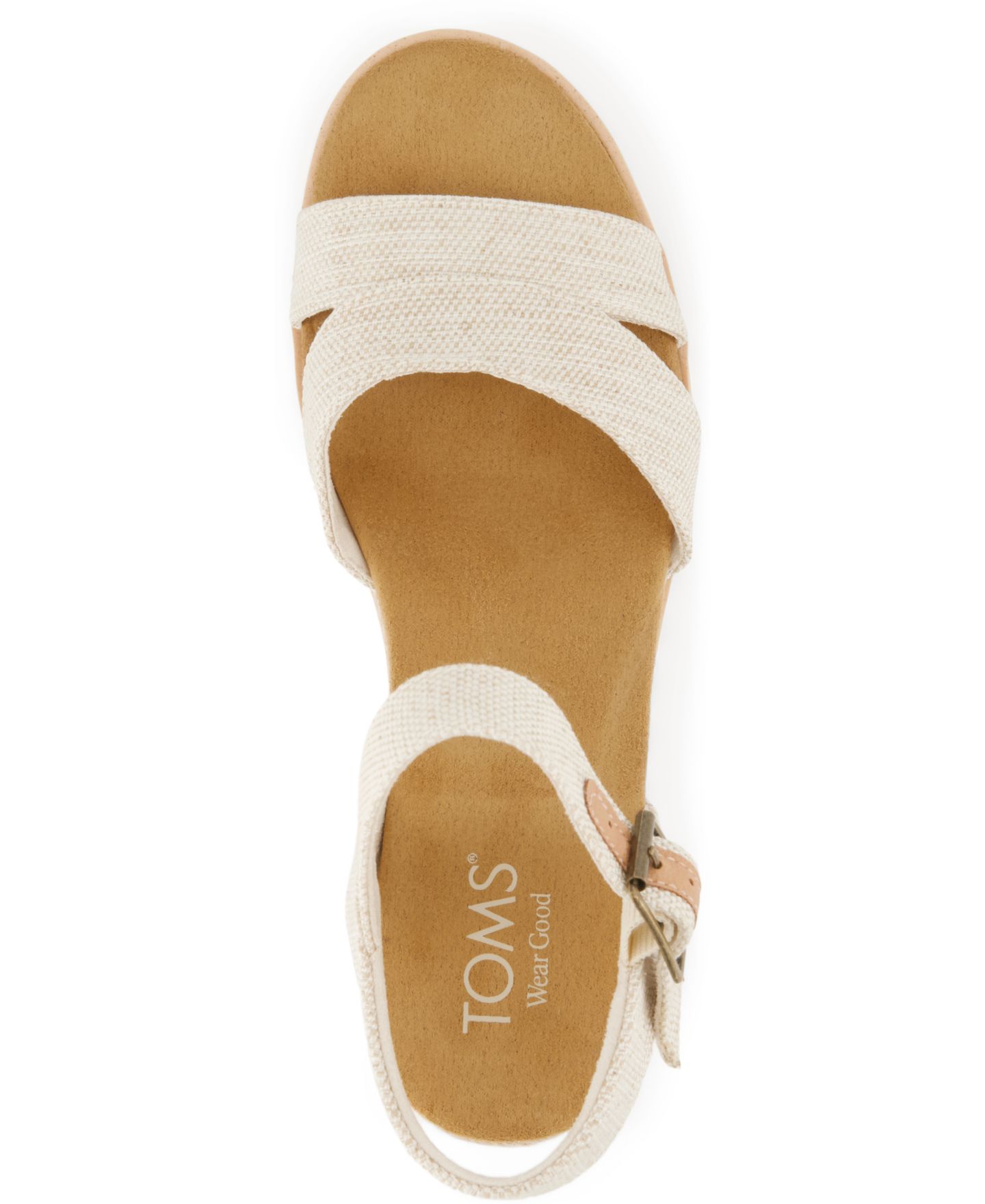 Женские сандалии TOMS Louisa Open Toe Wedge, цвет: Натуральный — фото 3