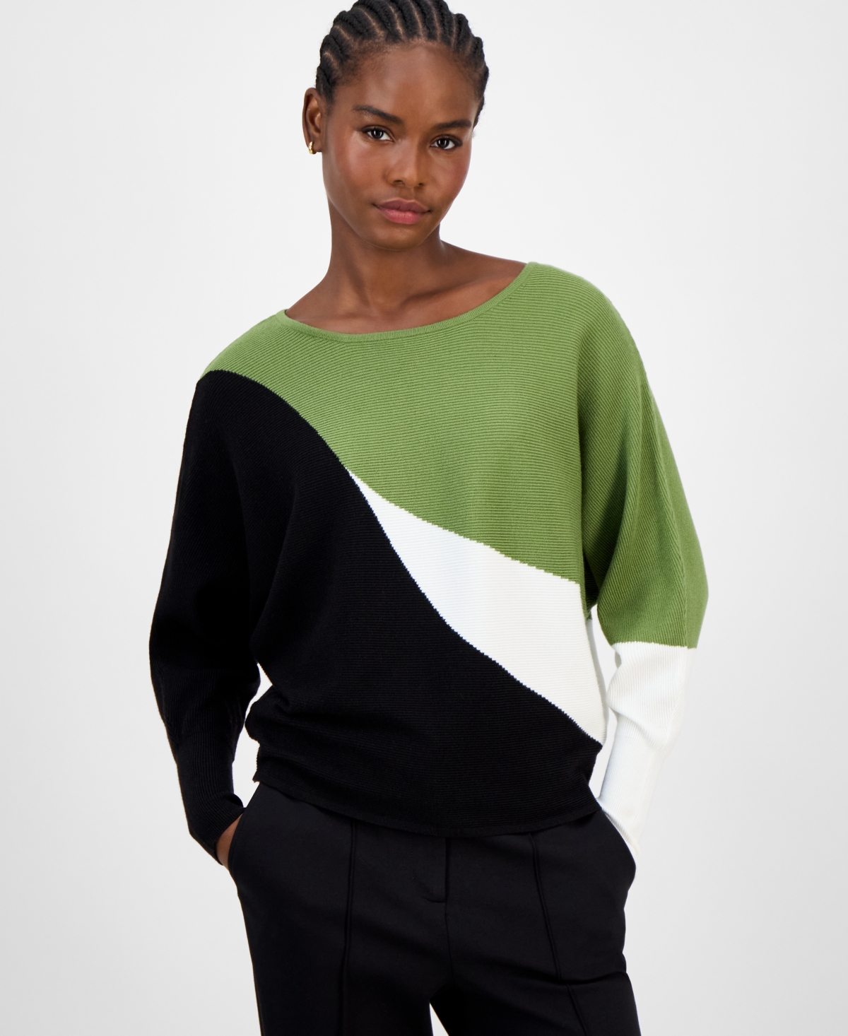 T Tahari Women's Colorblocked Crewneck Sweater In Multi