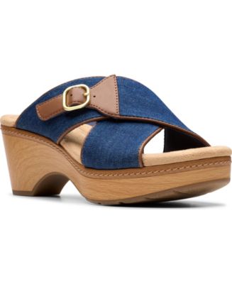 Clarks Seannah Nora Wedge Block Heel Sandals - Macy's