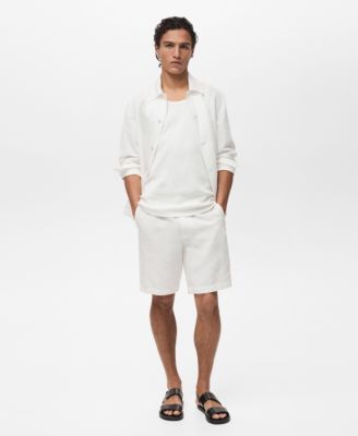 Mango Mens Linen Lyocell Slim-Fit Bermuda Shorts 22890₽