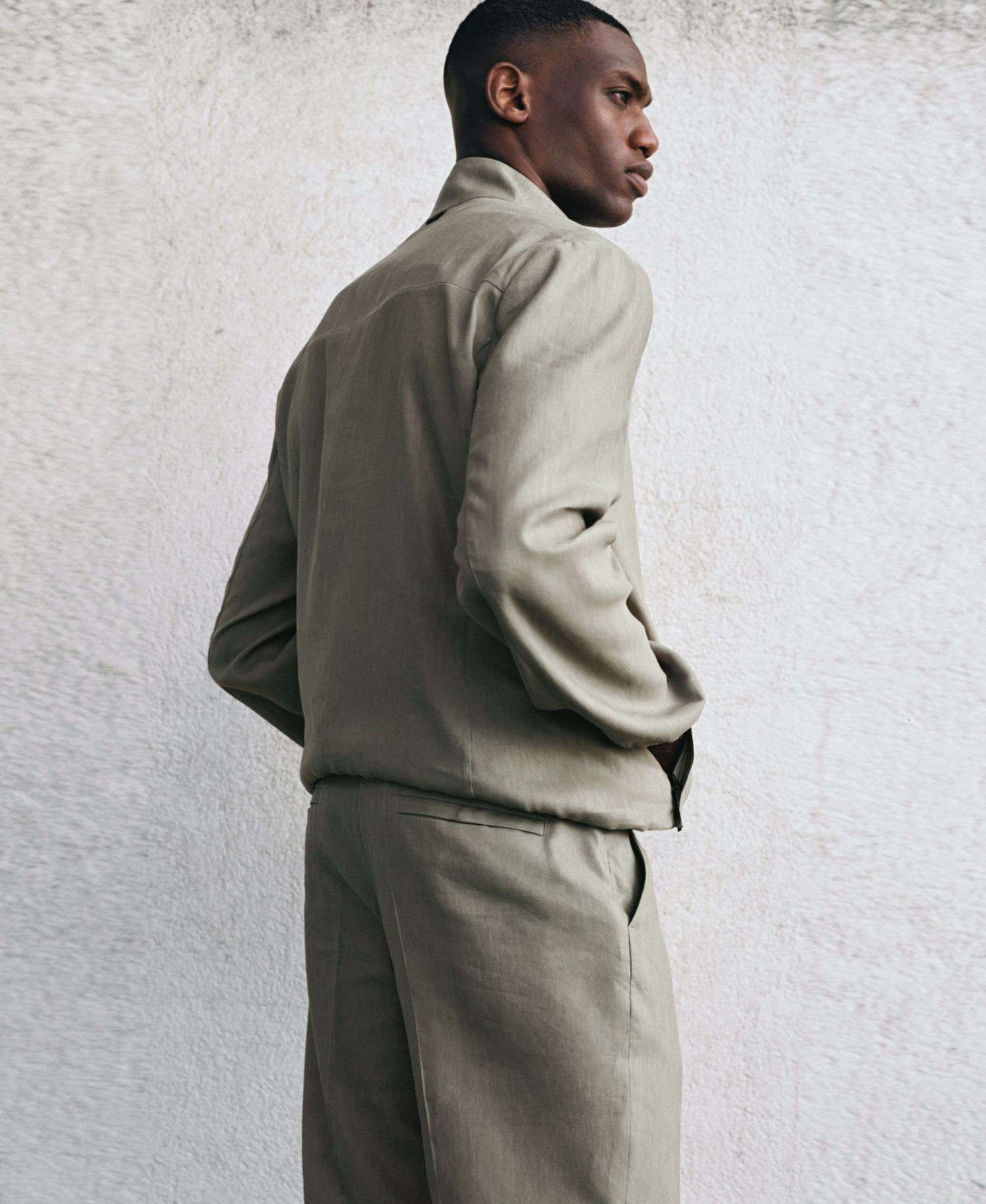 Men's Zipper Linen Jacket