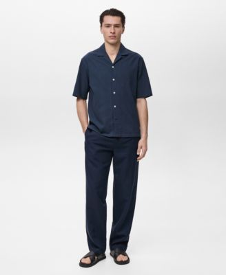 Men's Embroidered Bowling Collar Shirt