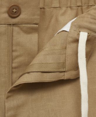 Men's Drawstring Linen Bermuda Shorts