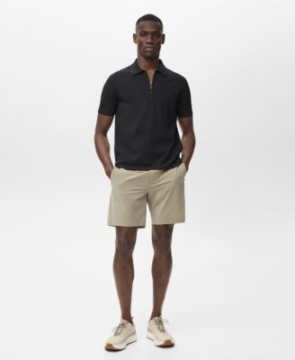 Мужская рубашка поло тонкой вязки Mango на молнии Coolmax