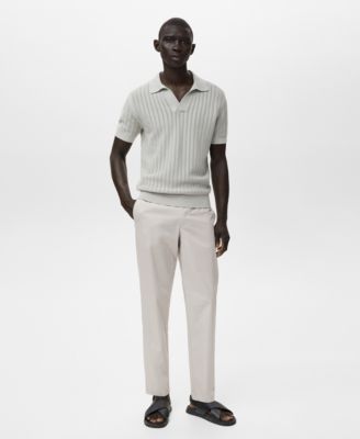 Мужские облегающие хлопчатобумажные брюки Mango