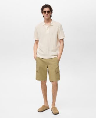 Мужская рубашка поло из плотного трикотажа в рубчик Mango