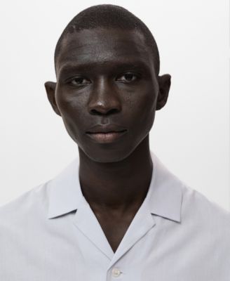 Men's Lyocell-Linen Bowling-Collar Shirt