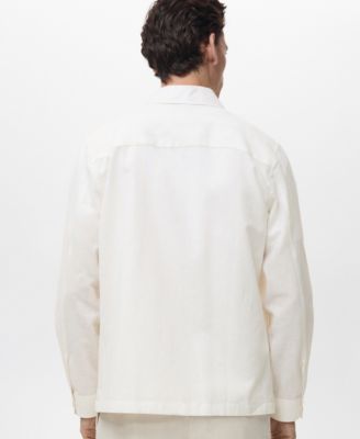 Men's Pockets Linen Overshirt
