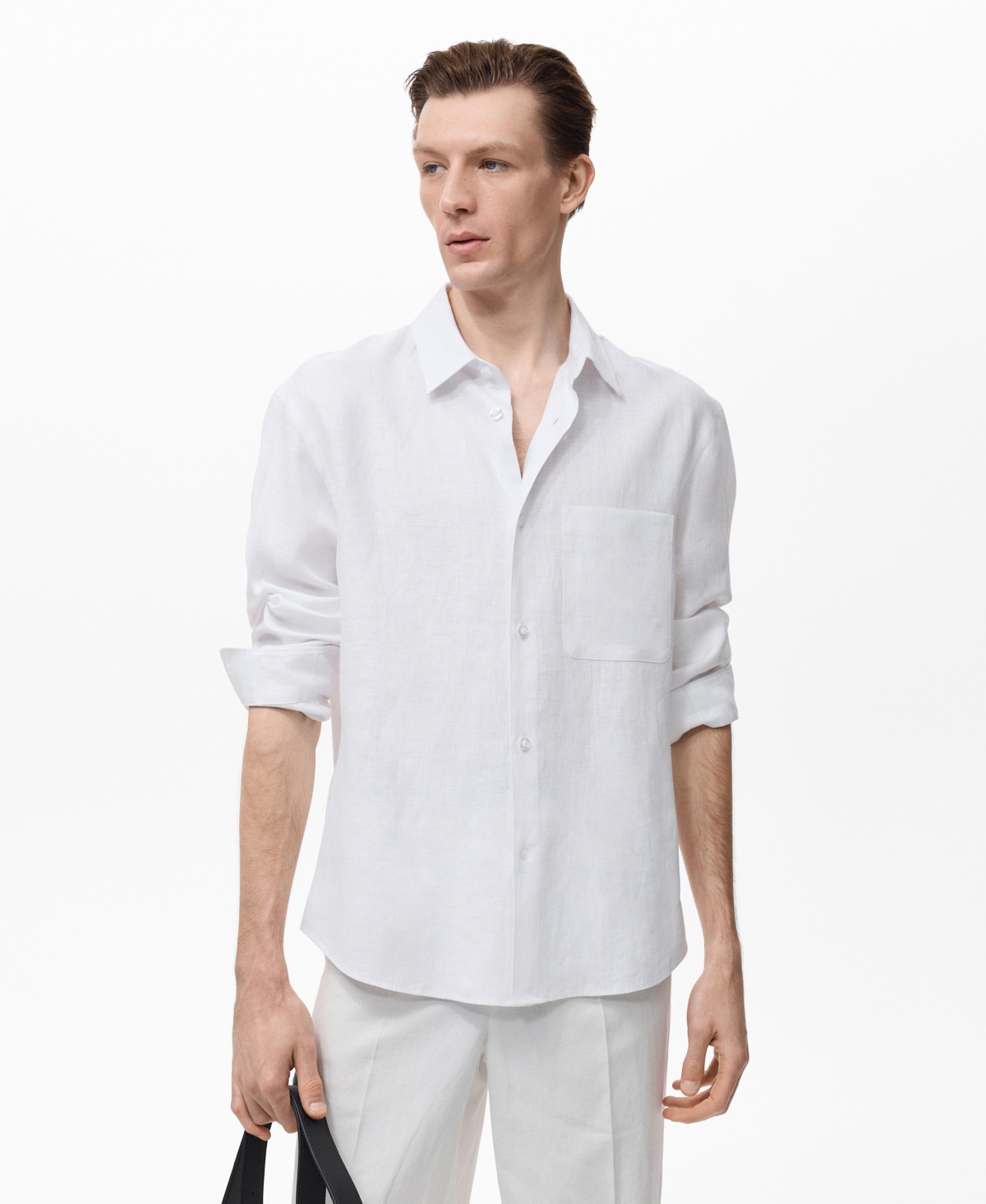 Men's Linen Pocket Shirt - Off White