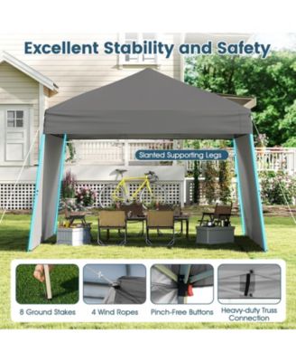 14 x 9.2 Feet Pop up Canopy Tent with 2 Convertible Sidewalls to Awning and Stakes