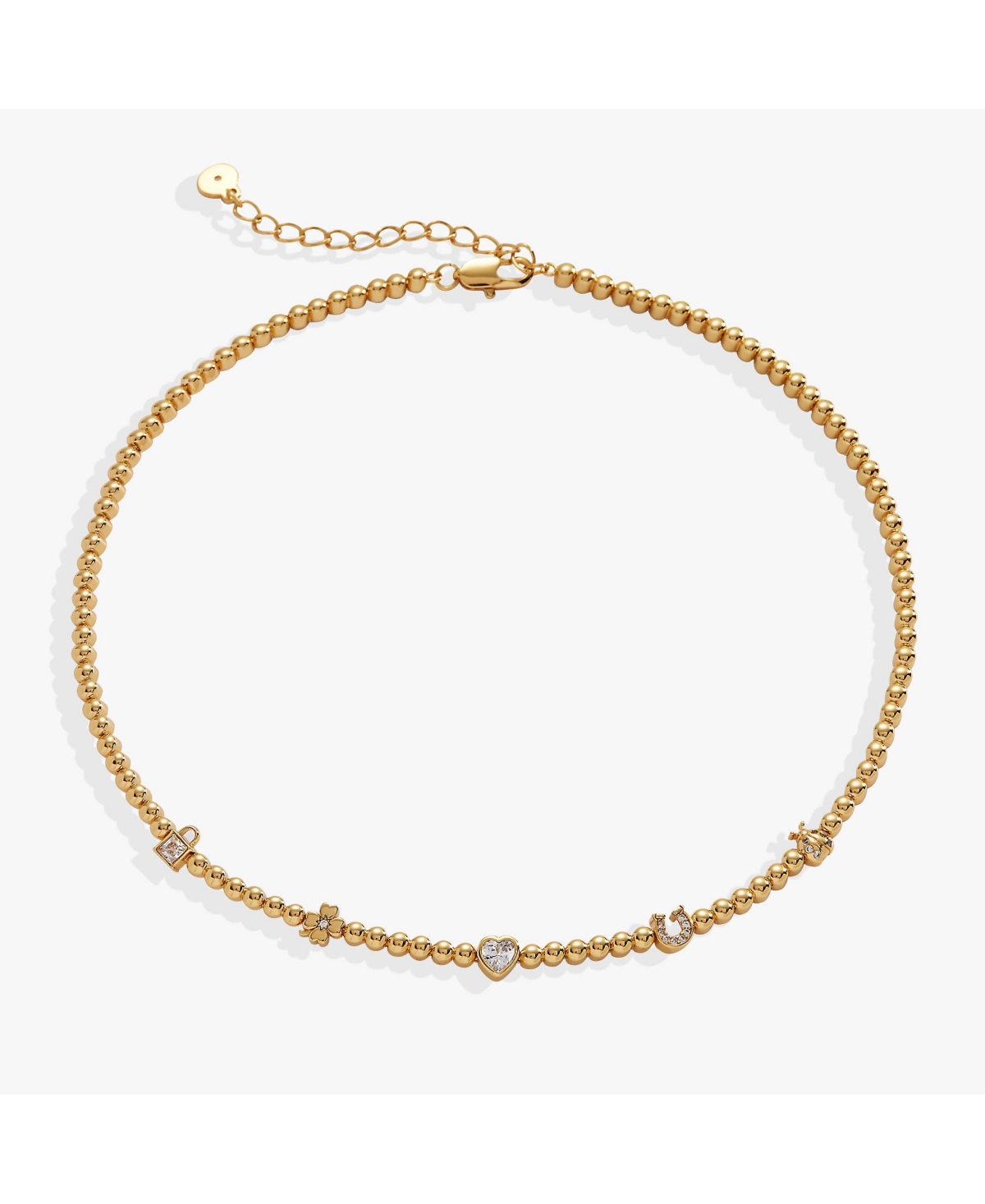 Love Luck Metal Tennis Necklace - Gold