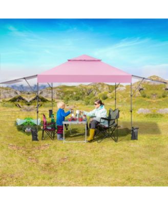 10 x 17.6 Feet Outdoor Instant Pop-up Canopy Tent with Dual Half Awnings